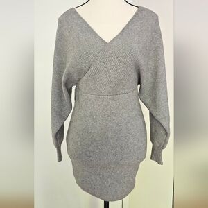 Gray V-Neck Women's Sweater